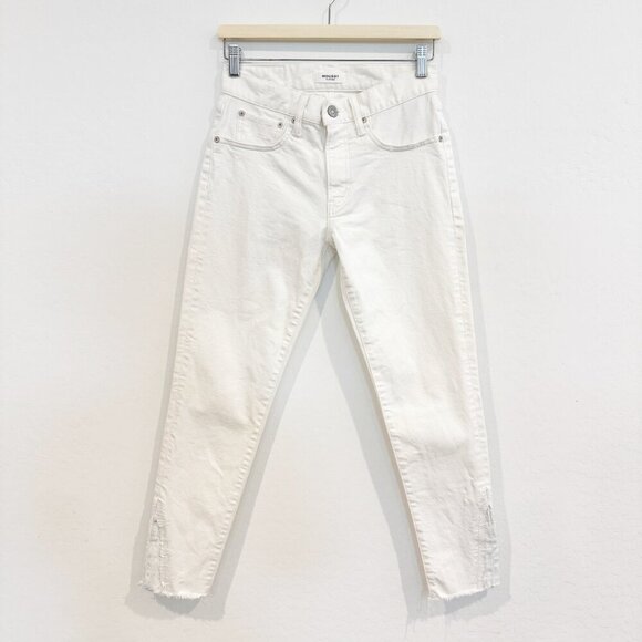 Moussy Vintage Denim MV Burnside Raw Hem Skinny Jeans Designer Luxury White 26 - Picture 4 of 13